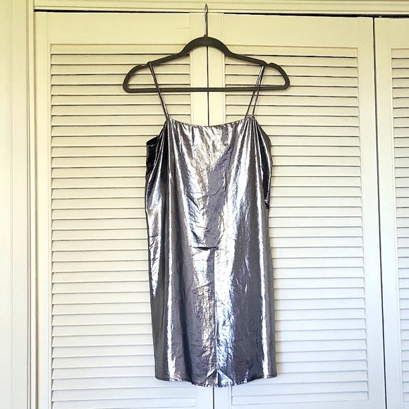Vintage Urban Outfitters Silver Glam Slip Dress XS - Picture 1 of 4